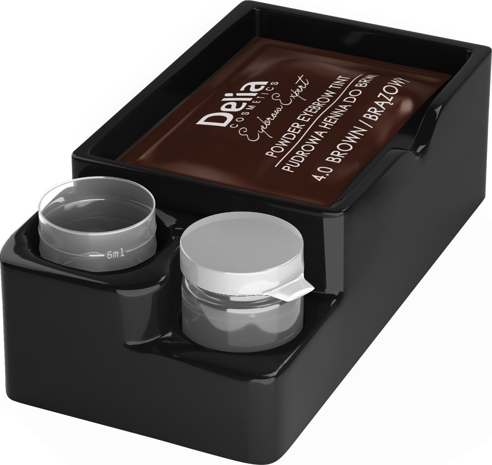 Alkotest DELIA_Pudrowa henna do brwi 3.1 Czarny Brąz 4g