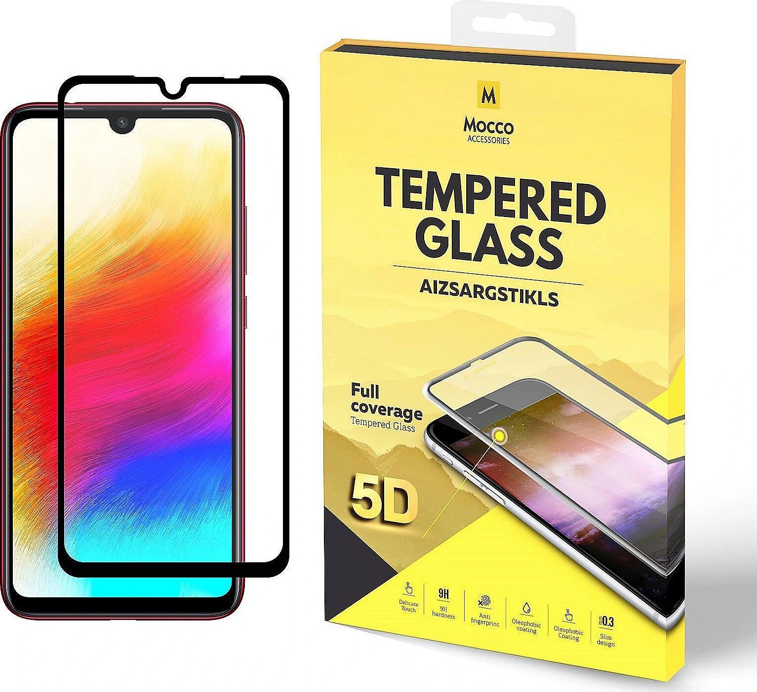 Mocco Full Glue 5D Signature Edition Tempered Glass Full Coverage with Frame Xiaomi Redmi 7 Black
