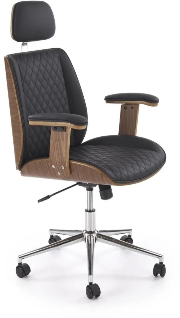 Fotel biurowy TIMBER czarny/orzechowy HALMAR