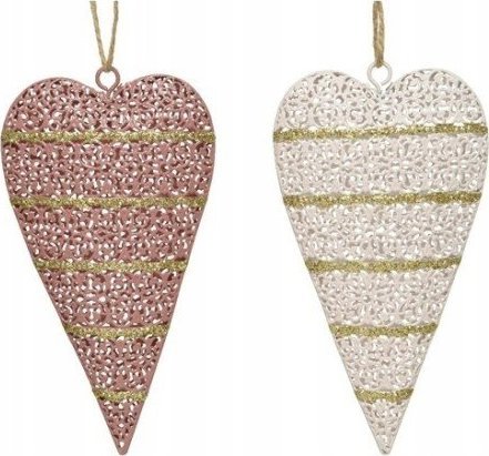 Kaemingk Zawieszka na choinkę ozdoba świąteczna serce 13,5 x 7,5 cm