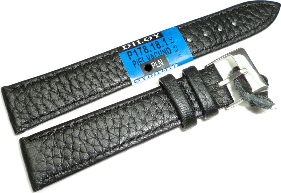 Diloy Skórzany pasek do zegarka 18 mm Diloy P178.18.1 uniwersalny