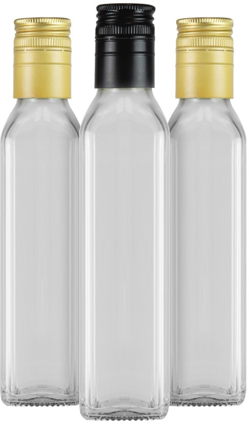 Butelka MARASCA KWADRAT BEZBARWNA 250 ml na oliwę nalewki wino sok