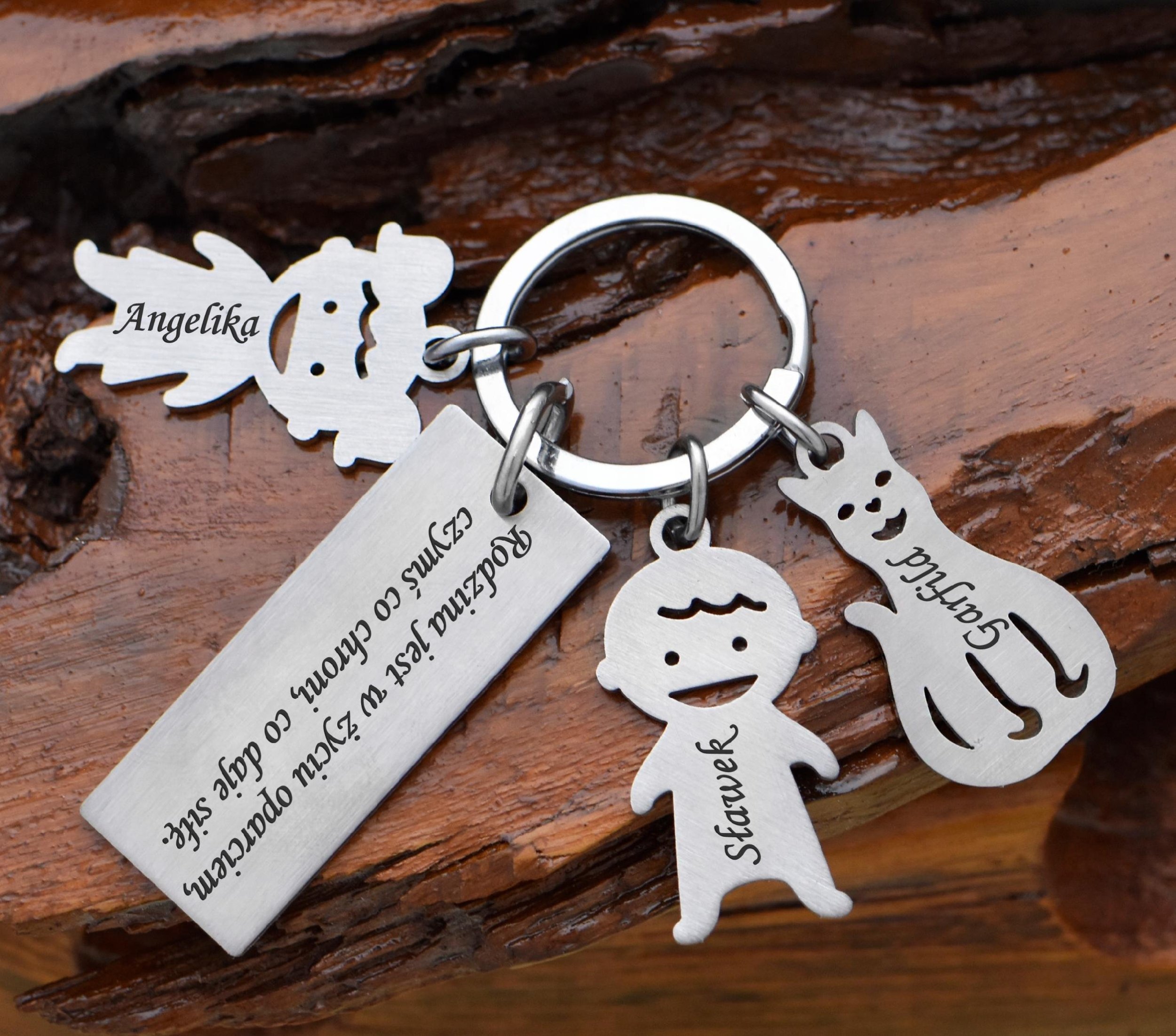 Radziszewska Jewellery Brelok do Kluczy Personalizowany Zawieszka Dzieci Imię Dziecka DZIEŃ MATKI