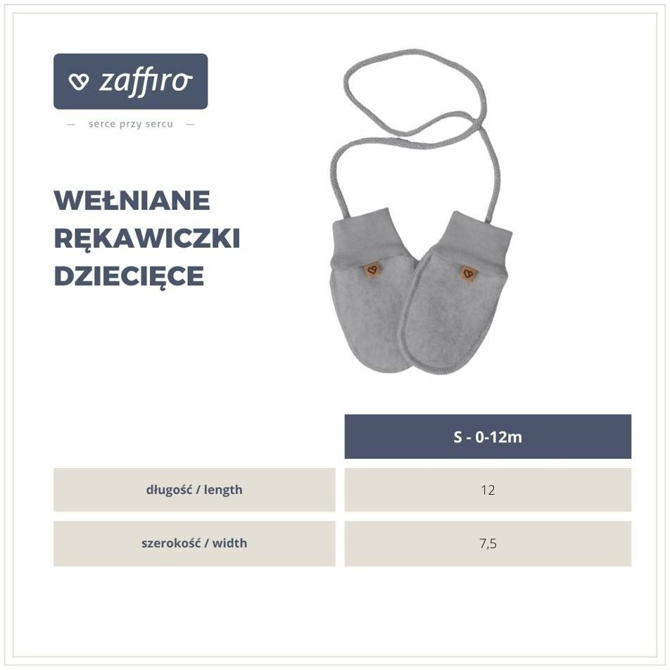 Zaffiro - Rękawiczki dziecięce Wełna premium 0-12m Beige U