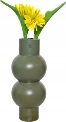 Kaemingk Wazon gliniany na kwiaty dekoracyjny zielony 43 x 19,5 cm