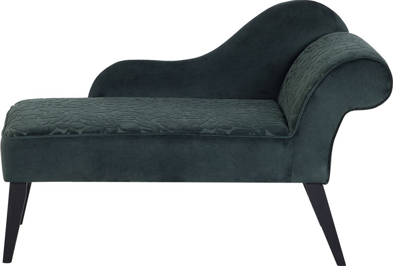 Shumee Szezlong welurowy prawostronny w liście zielony BIARRITZ