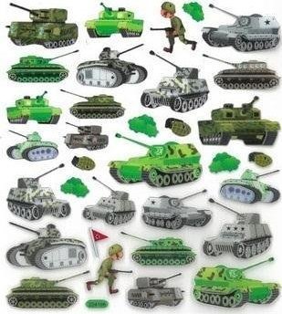 Dalprint Naklejki papierowe - Czołgi 33szt