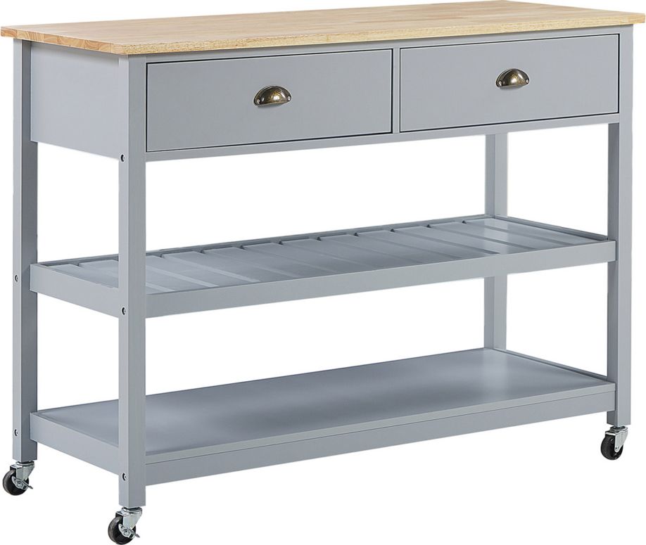 Beliani Wózek kuchenny szary NAVARINO