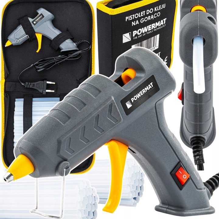 PISTOLET DO KLEJU NA GORĄCO DO KLEJENIA 200C +60 WKŁADÓW 7MM ETUI KLEJARKA