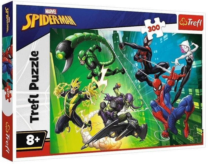 Puzzle 300 W pajęczej sieci Spiderman