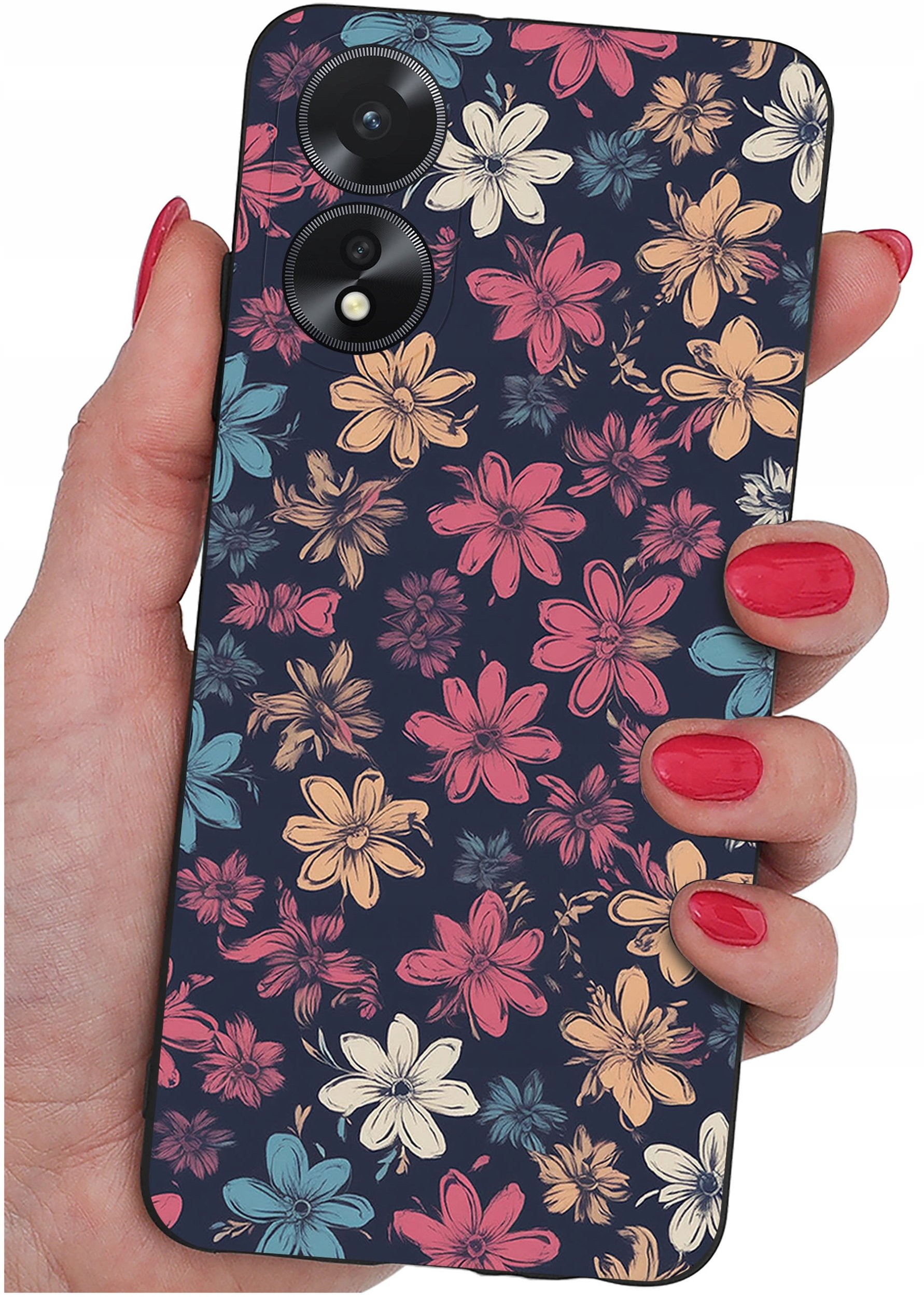 ETUI do Oppo A38 4G WZORY |SILIKONOWE MATT CASE + SZKŁO 9H