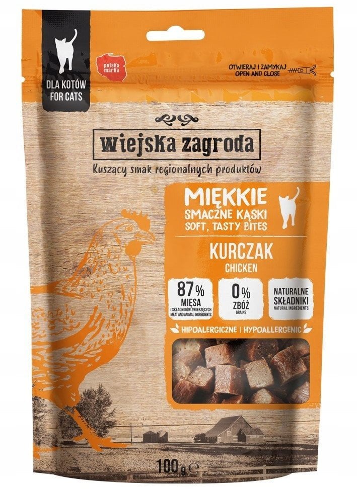 Wiejska Zagroda Miękkie smaczne kąski | Przysmak dla kota - Kurczak 100g