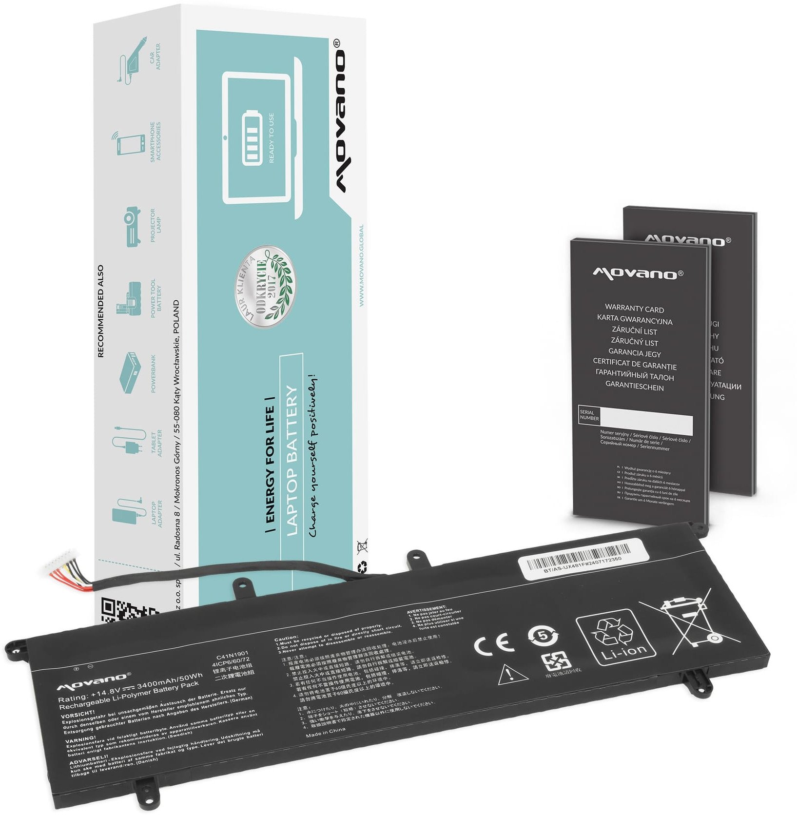 Bateria Movano do Asus Zenbook Duo UX481F, UX481FA, UX481FL