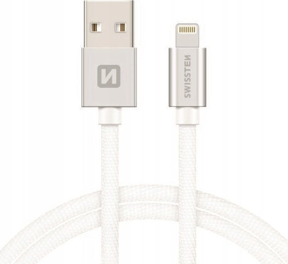 Kabel USB Swissten USB-A - Lightning 1.2 m Srebrny (71524203)