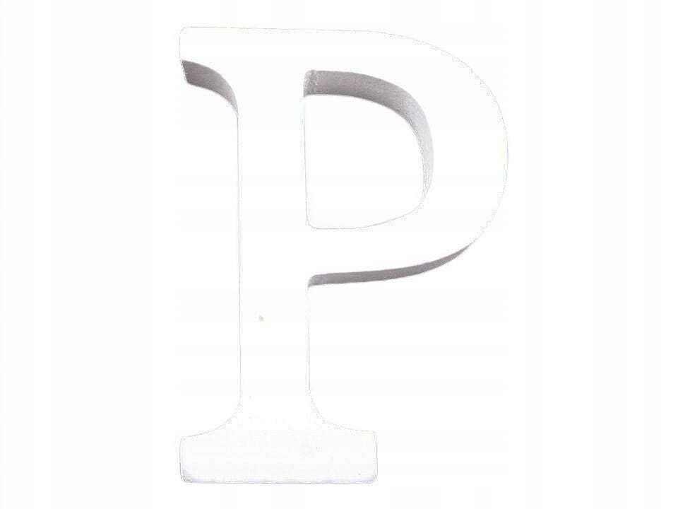 1szt p biały drewniana dekoracja litery alfabetu