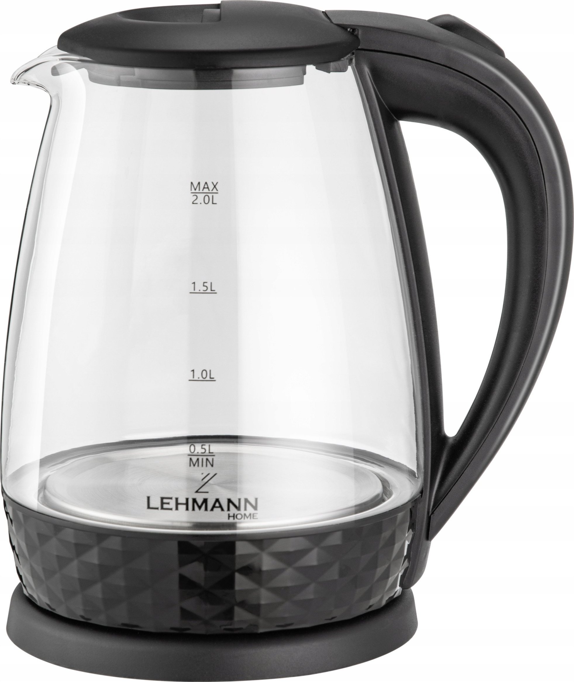 Czajnik Lehmann CZAJNIK ELEKTRYCZNY BEZPRZEWODOWY SZKLANY DUŻY 2L PODŚWIETLENIE LED 2200W