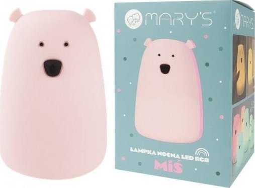 Lampka nocna LED RGB+WW + R/C miś duży różowy