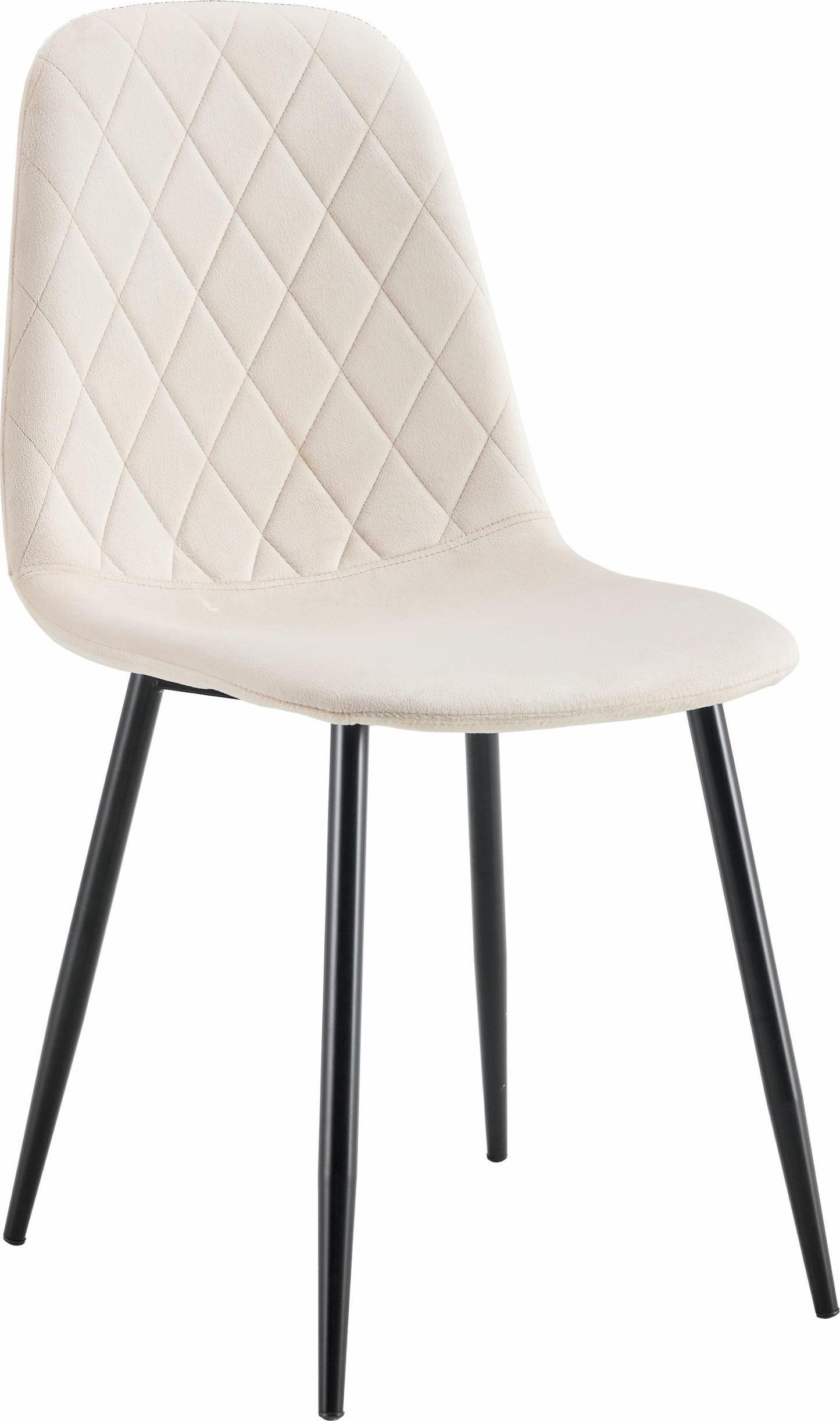 kontrast Krzesło welurowe tapicerowane nowoczesne do jadalni salonu Monica3 beżowe