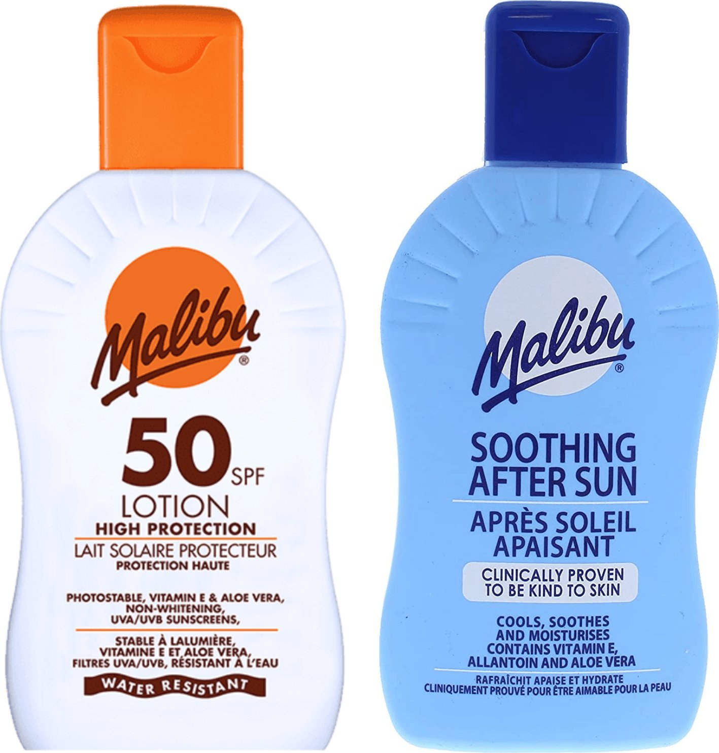 Malibu Malibu SPF50 Wodoodporny Balsam 200ml + Balsam Po Opalaniu 200ml