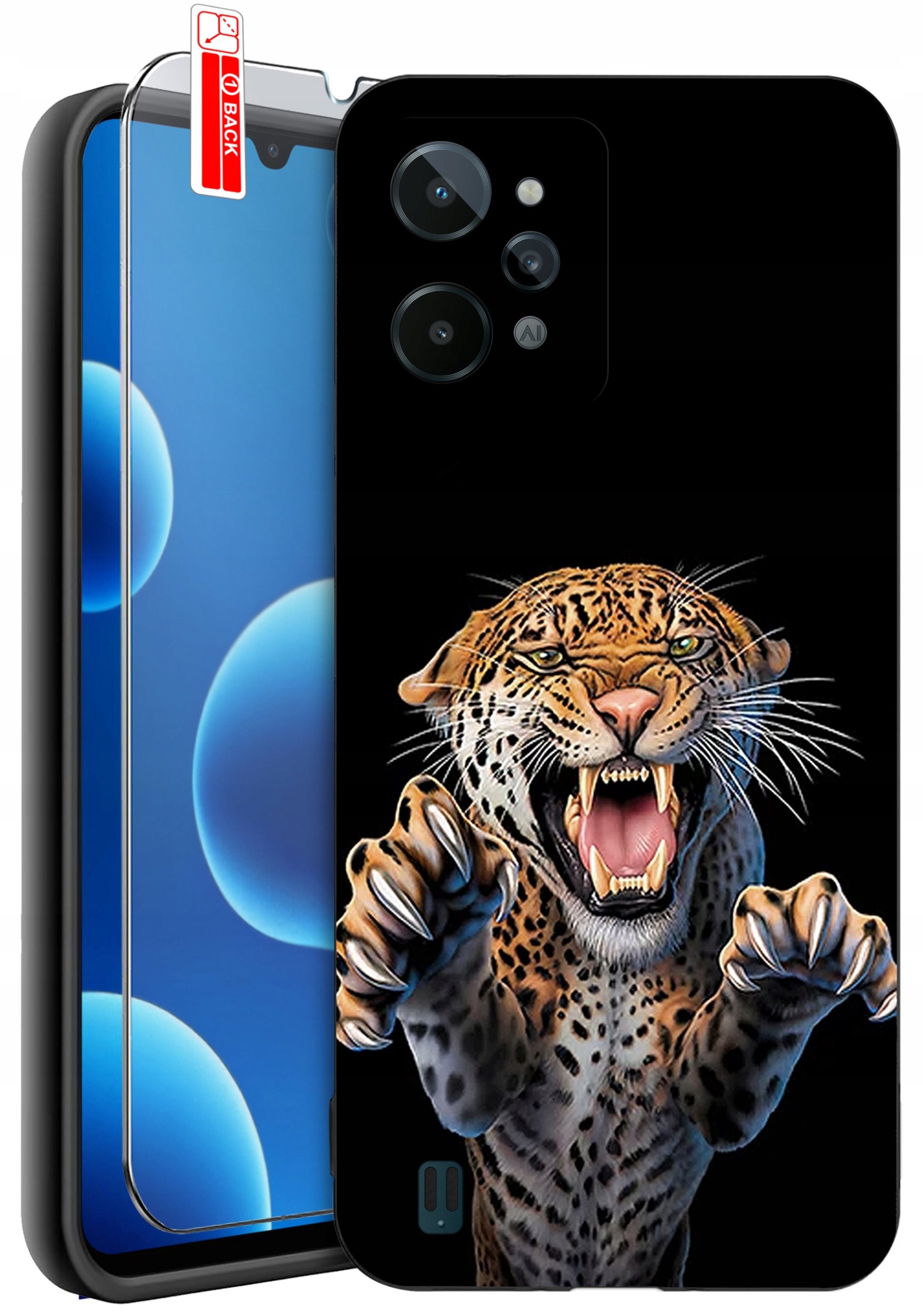 ETUI do Realme C31| WZORY | SILIKONOWE MATT CASE + SZKŁO 9H