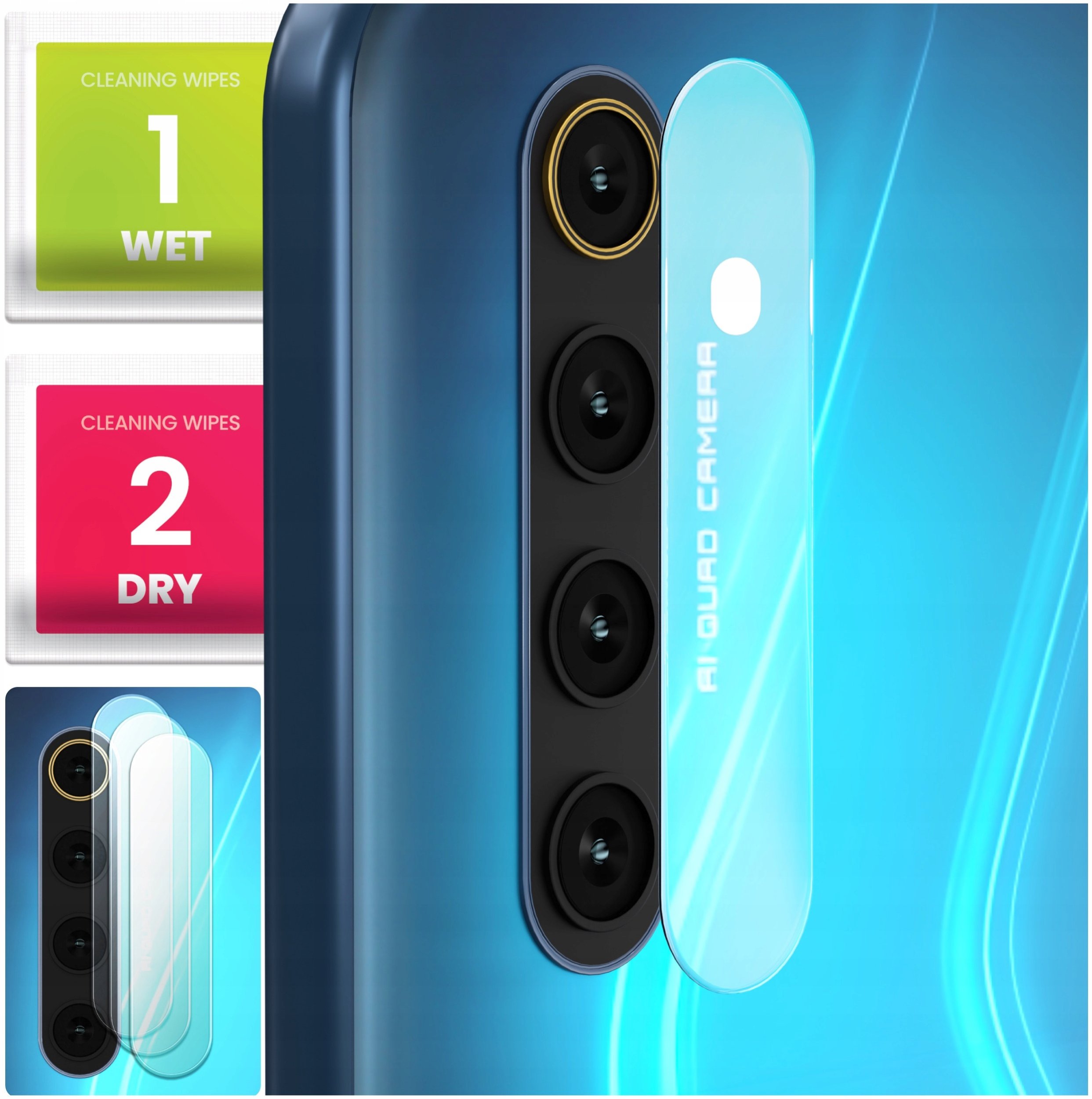 3-PAK Szkło Na Aparat Do Realme 6 Pro (Hartowane, Ochronne, Na Obiektyw)