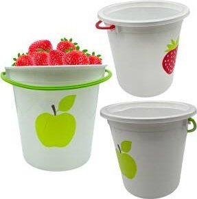 AKMA Plastikowe Wiaderko do Zbierania Owoców dla Dzieci 2l z Pokrywką