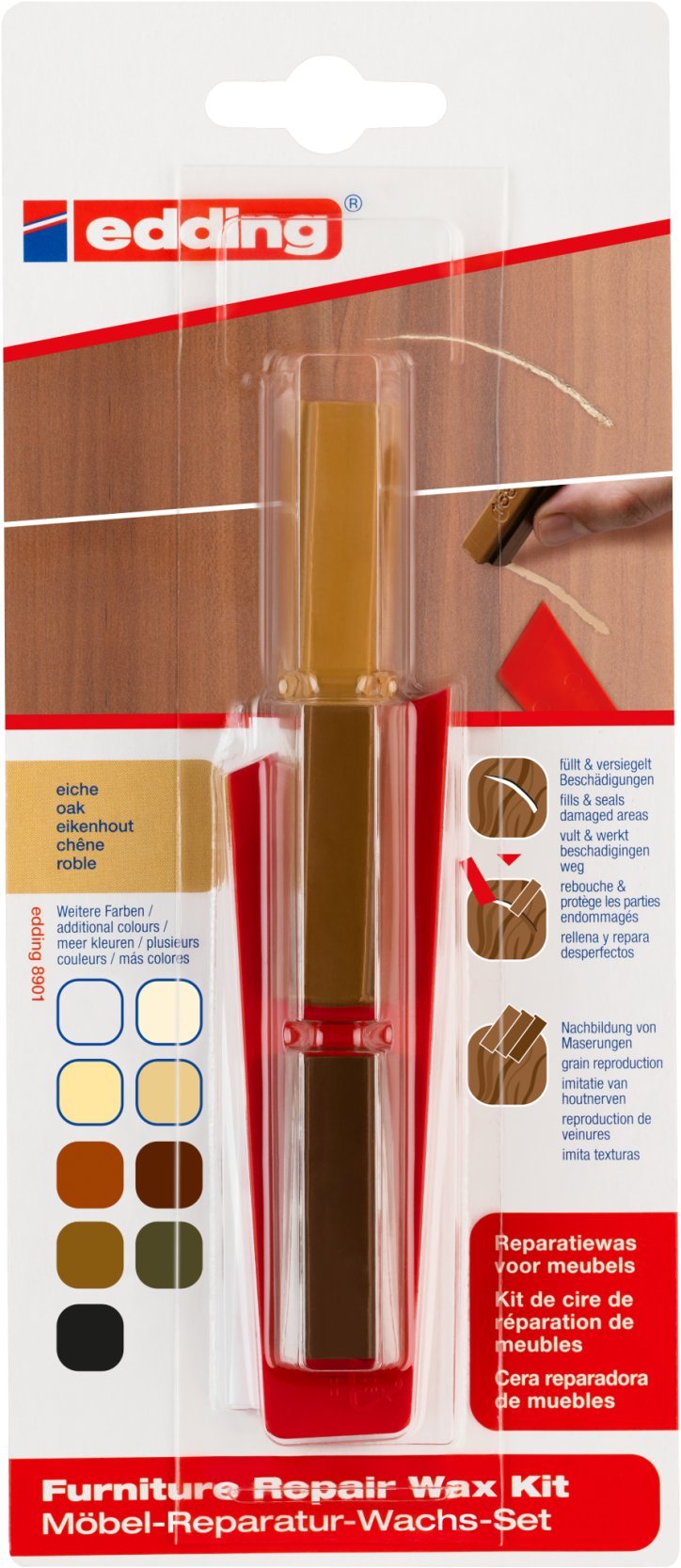 Edding 8901 - Furniture Repair Wax Kit Oak ( møbel Reparation Sæt)