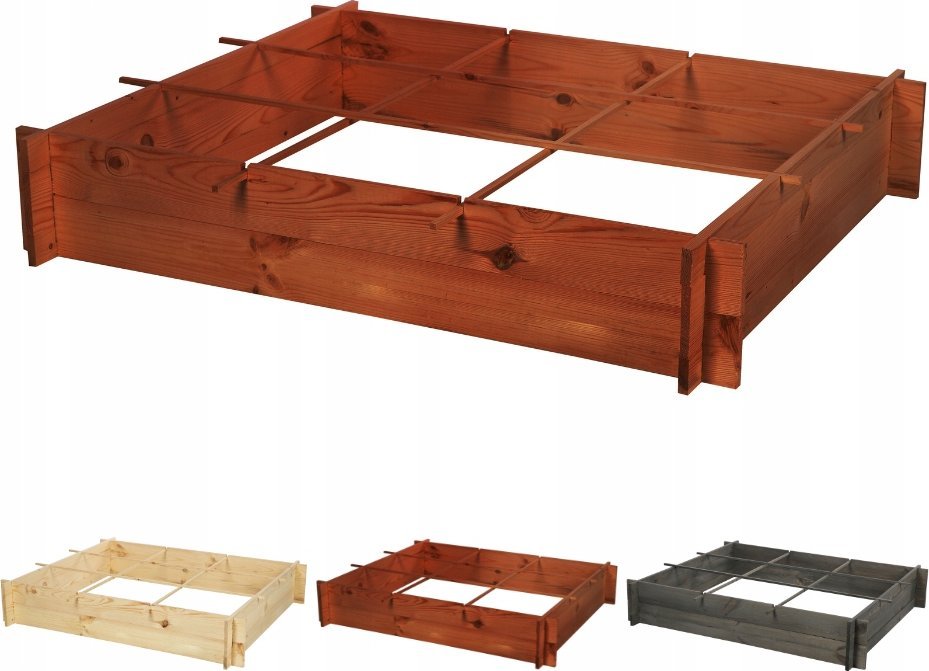 Wamar-Sosenka Drewniana grządka podwyższana ZP05/100x118cm/ Brązowa Drewno Sosnowe