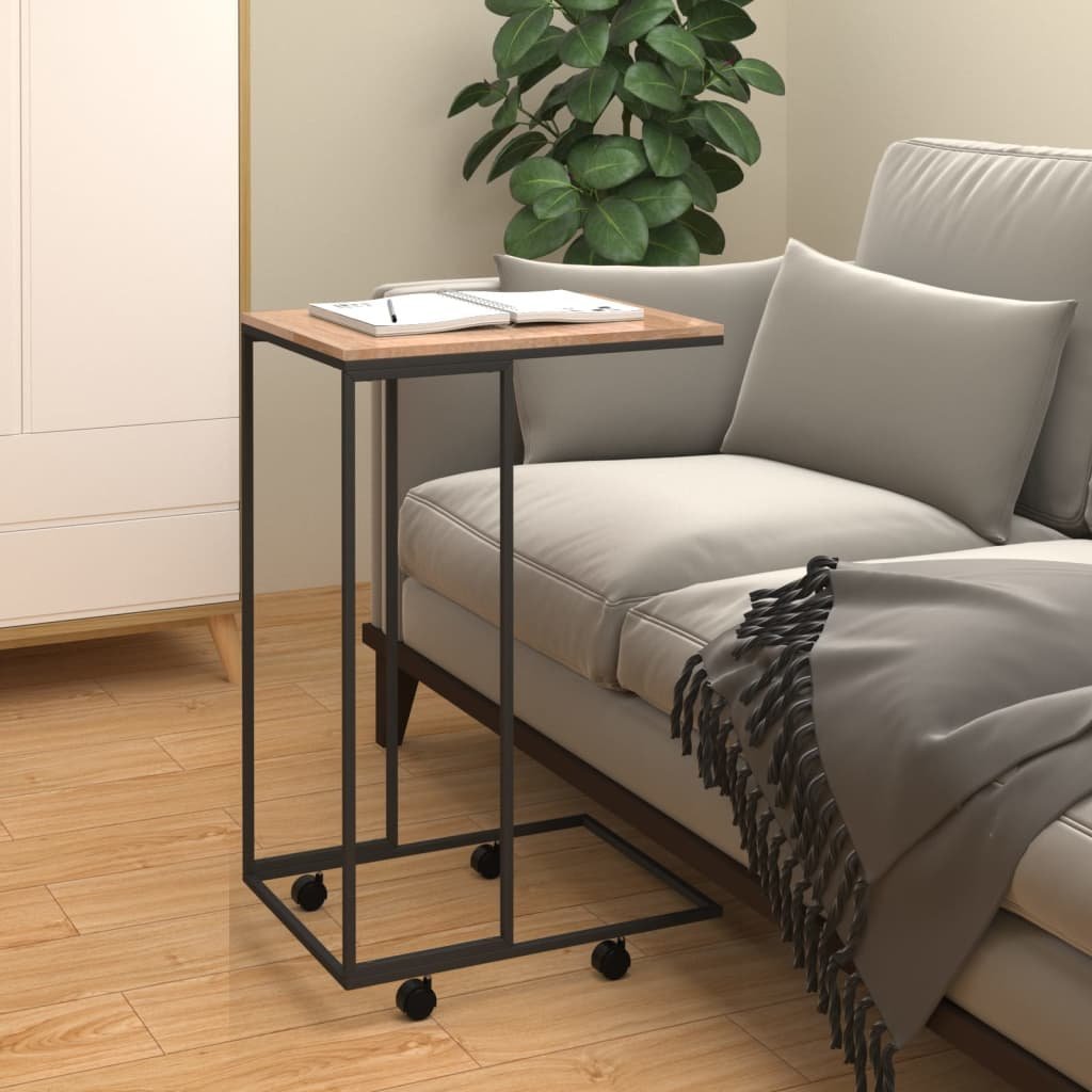 vidaXL Stolik boczny na kółkach, czarny, 40x30x63,5 cm