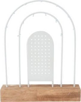 ProGarden Metalowy stojak na biżuterię, drewniana podstawka, 18 x 4,5 cm