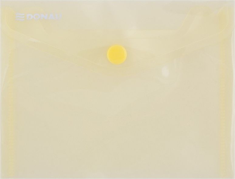 Donau Teczka kopertowa DONAU zatrzask, PP, A6, 180mikr., żółta