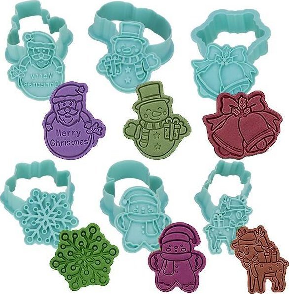 Springos Foremki do ciastek świątecznych 6 szt. wykrawacze do pierników różne wzory UNIWERSALNY