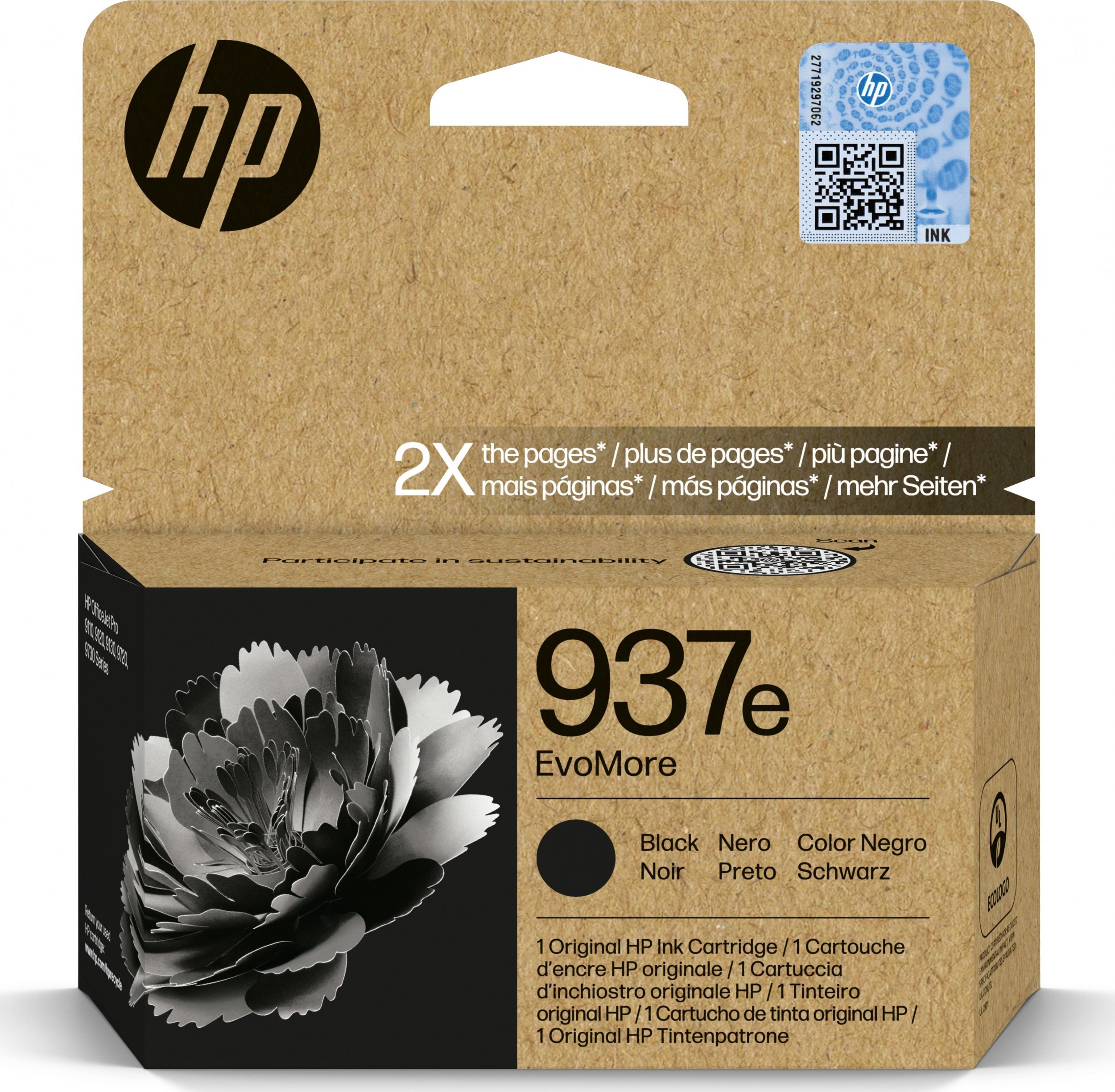 HP INC Atrament 937e EvoMore Black Original Ink Cartr