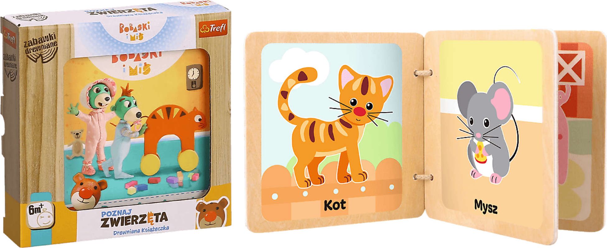 Trefl Zabawka drewniana - Poznaj zwierzęta Bobaski i Miś