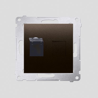 Kontakt-Simon Gniazdo komputerowe SIMON54 pojedyncze RJ45 kat.6 z przesłoną brąz - D61.01/46