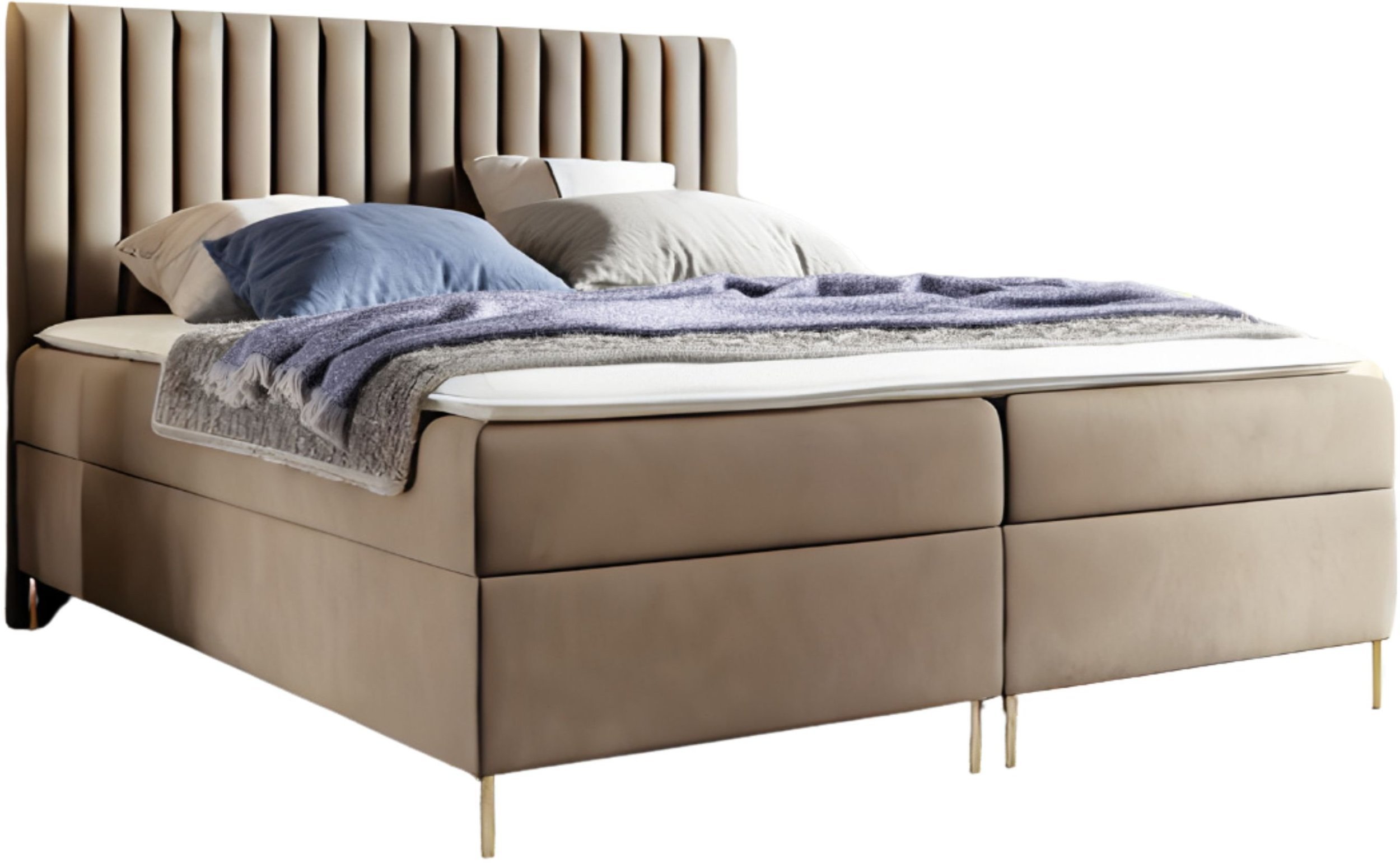 Łóżko kontynentalne Lilly Box 160x200 z nogami riviera 24