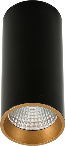 Lampa sufitowa Italux Lampa natynkowa walec czarna Italux MOLDES BIG 4000K ledowa SLC7392/12W 4000K BL+GO