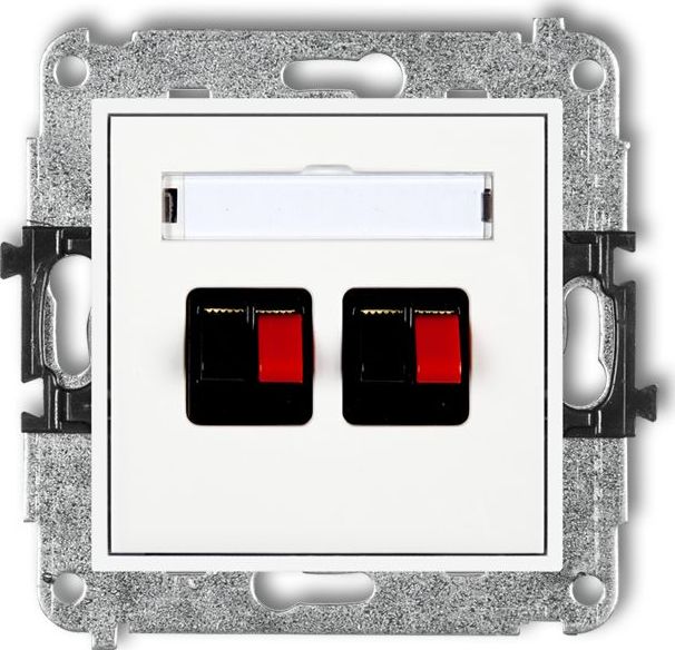 Karlik MINI Gniazdo głośnikowe podwójne białe MGG-2