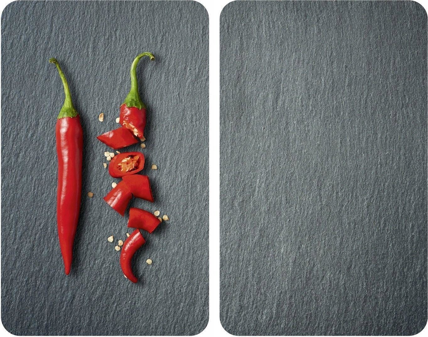 Wenko Zestaw 2 uniwersalnych płyt ze szkła hartowanego Universal Cayenne, 30x52 cm, odporne na zarysowania i uderzenia, szare, marka WENKO