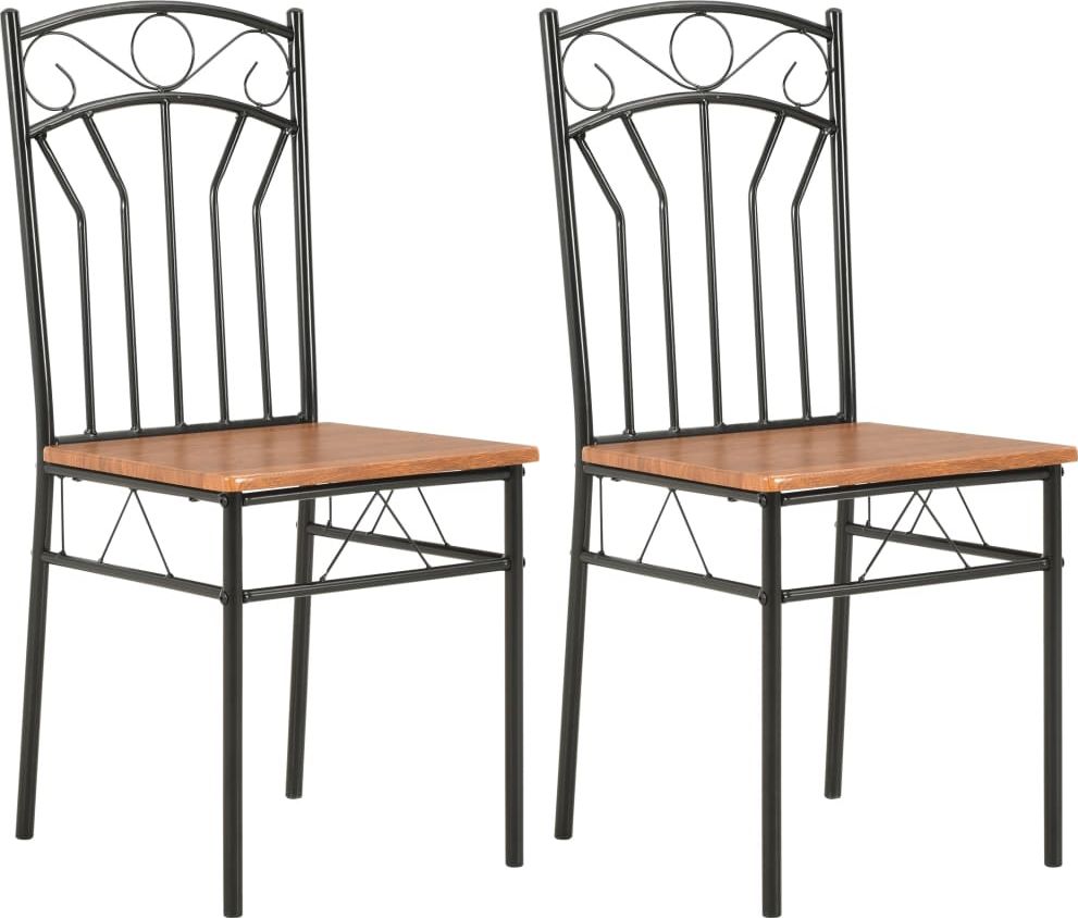 vidaXL Krzesła do jadalni, 2 szt., brązowe, MDF