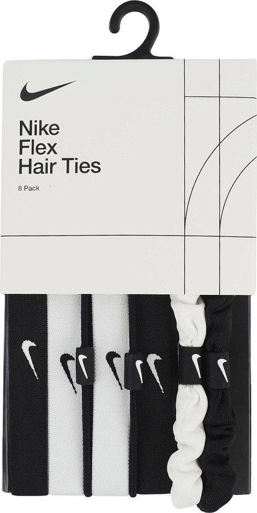 Gumki do włosów Nike Flex Hair Ties 8 szt. biało-czarne N1011934127OS