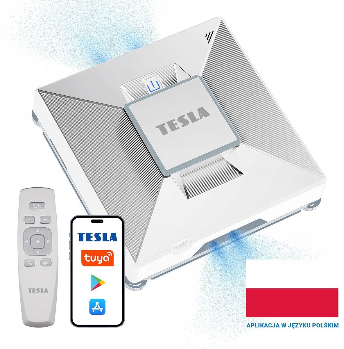 TESLA Robot do mycia okien W800 WiFi z aplikacją mobilną biały
