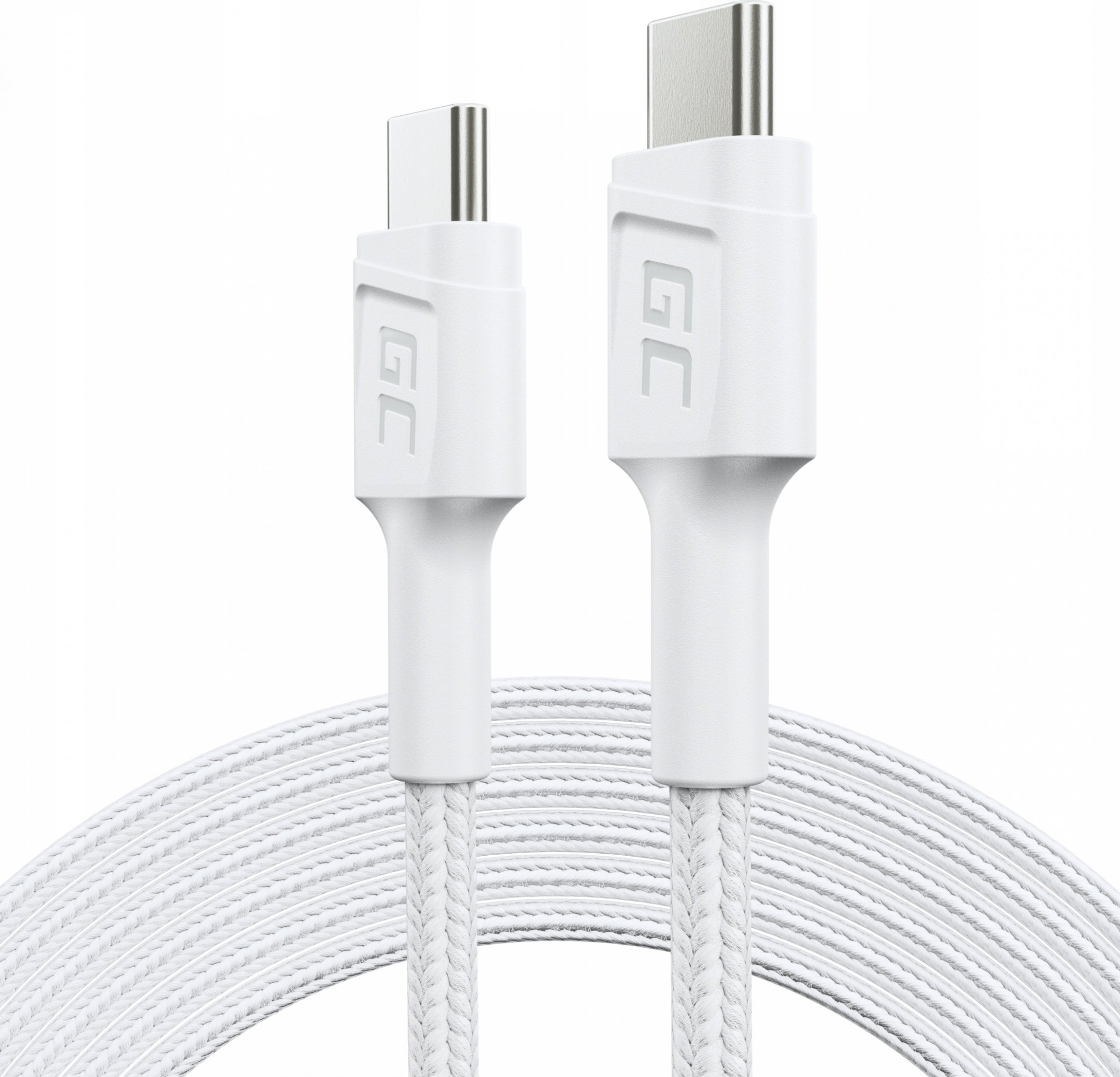 Kabel USB Green Cell USB-C - USB-C 2 m Biały (KABGC29W)