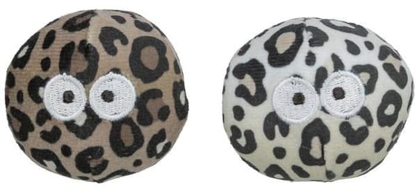 Piłki z oczami, zabawka, dla kota, plusz, 5,5 cm, z kocimiętką, 2szt