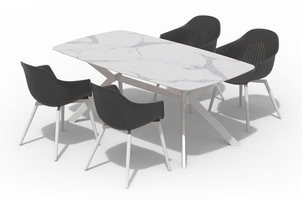 ZESTAW MEBLI OGRODOWYCH BALLENA DLA 4 OSÓB KRZESŁA Z CERTYFIKATEM GRS