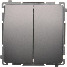 Kontakt-Simon Łącznik świecznikowy Simon Basic podwójny z podświetleniem 10AX 250V inox (BMW5L.01/21)