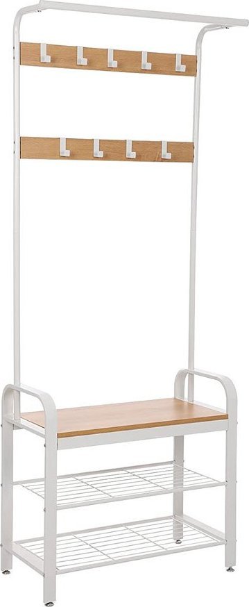 Elior Beżowa szafka na buty z wieszakiem - Wordis