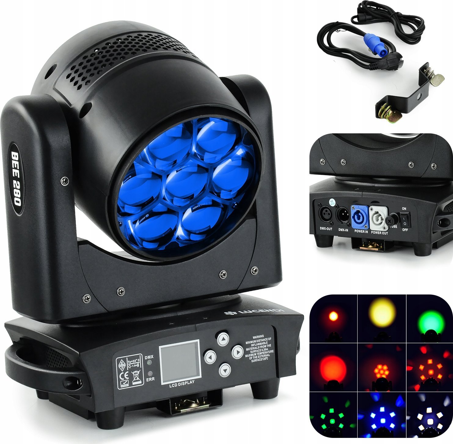 ML Głowa ruchoma BEE280 7x40W LED Bee Eyes Lucendi