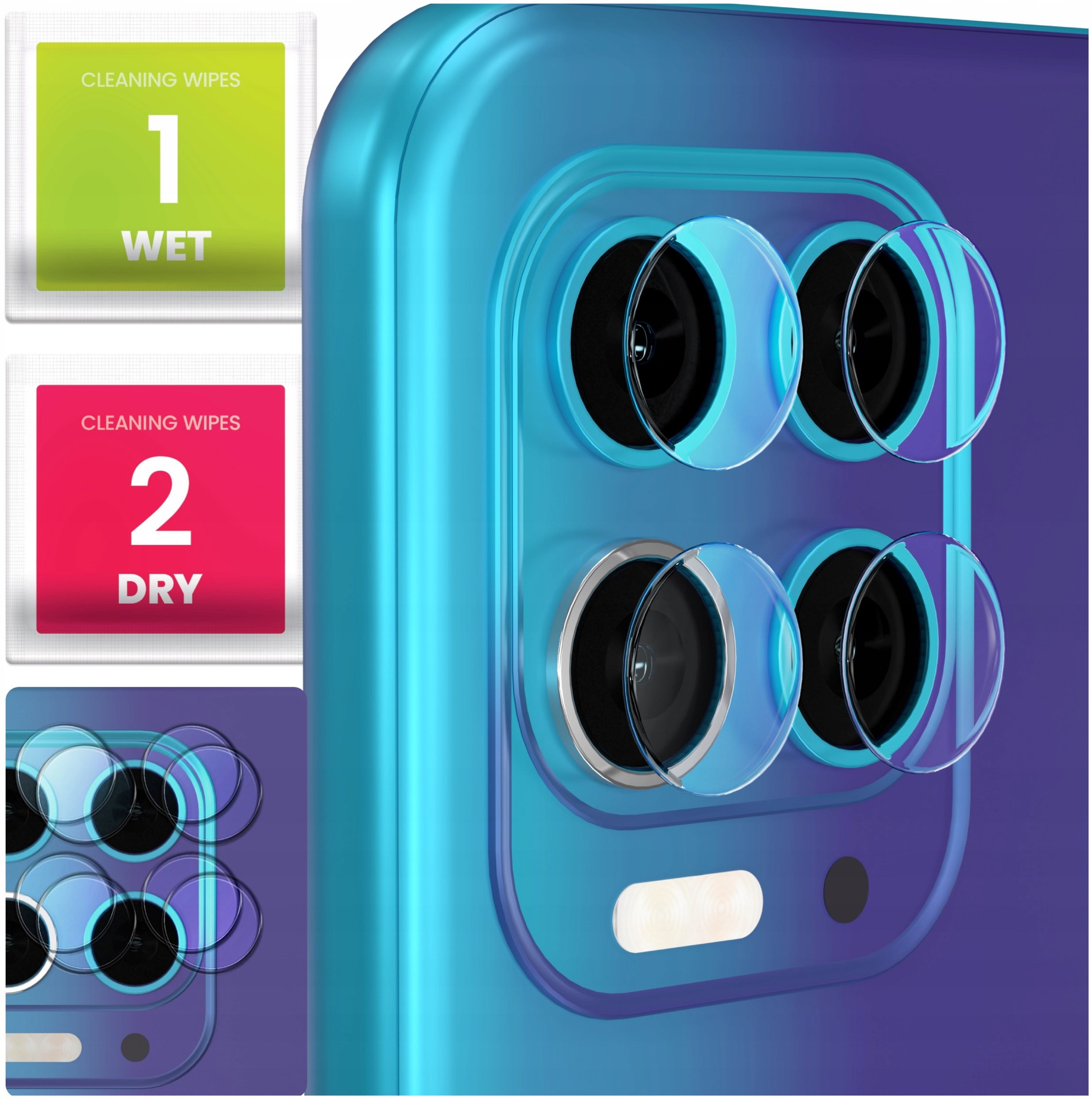 2-PAK Szkło Na Aparat Do Motorola Moto G100 (Hartowane, Na Obiektyw, 9H)