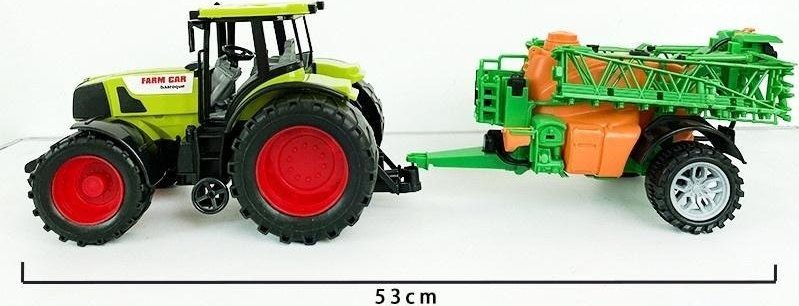 Traktor z opryskiwaczem